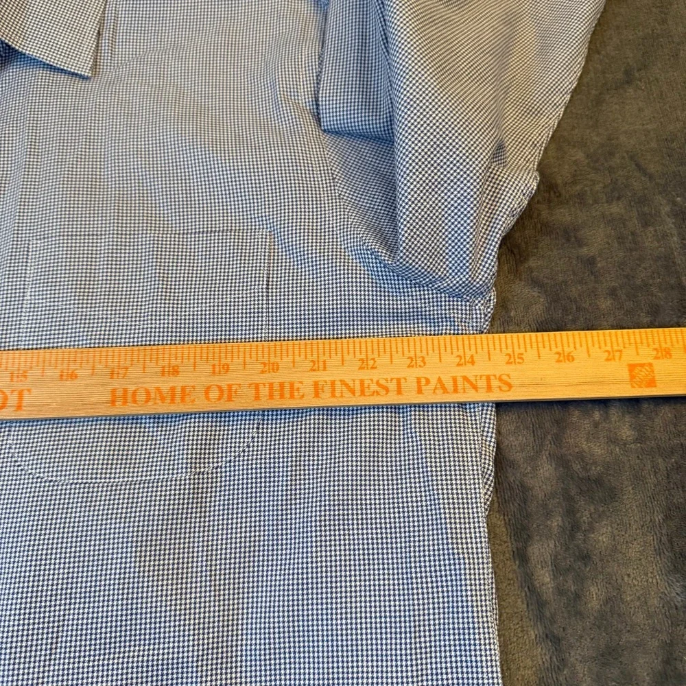 Kenneth Roberts‎ Platinum Dress Shirt Mens 16 1/2 32/33 Blue Check Long Sleeve